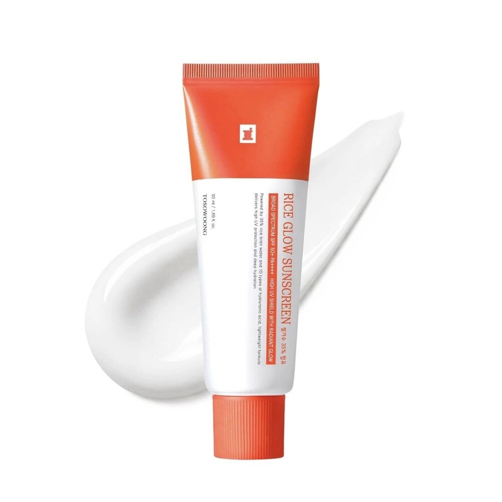 Rice Glow Sunscreen SPF50+ Broad Spectrum Korean Sunscreen for Face, Dewy Finish